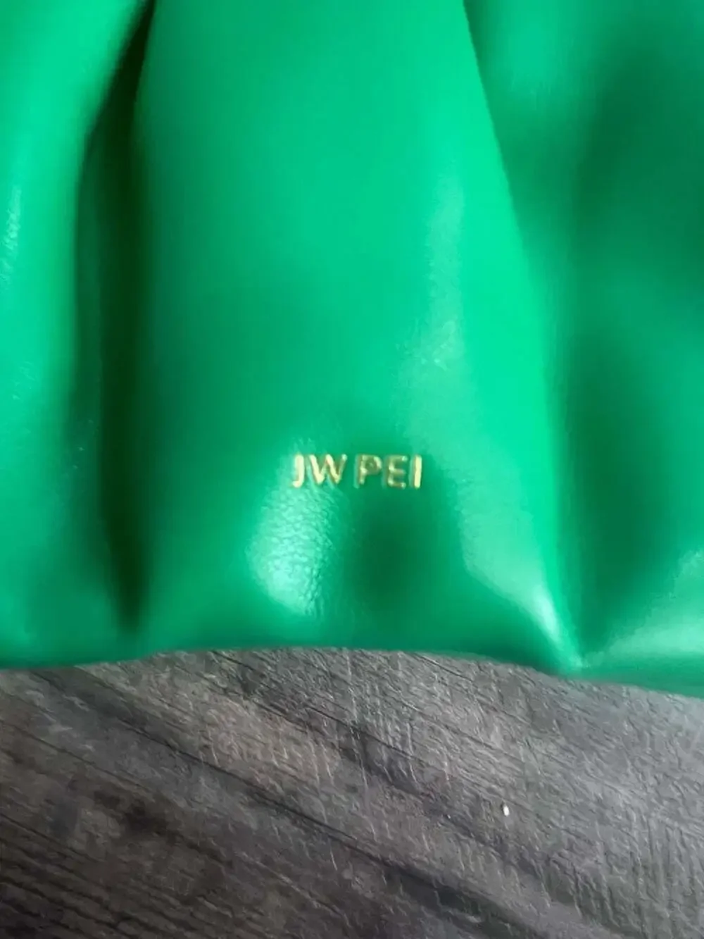 JW PEI Gabbi Ruched Hobo Handbag Grass Green Vegan Leather Shoulder Bag